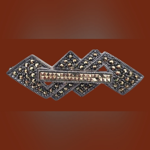 Collana in Argento 925 con pendente in Onice e Marcasite - Collane